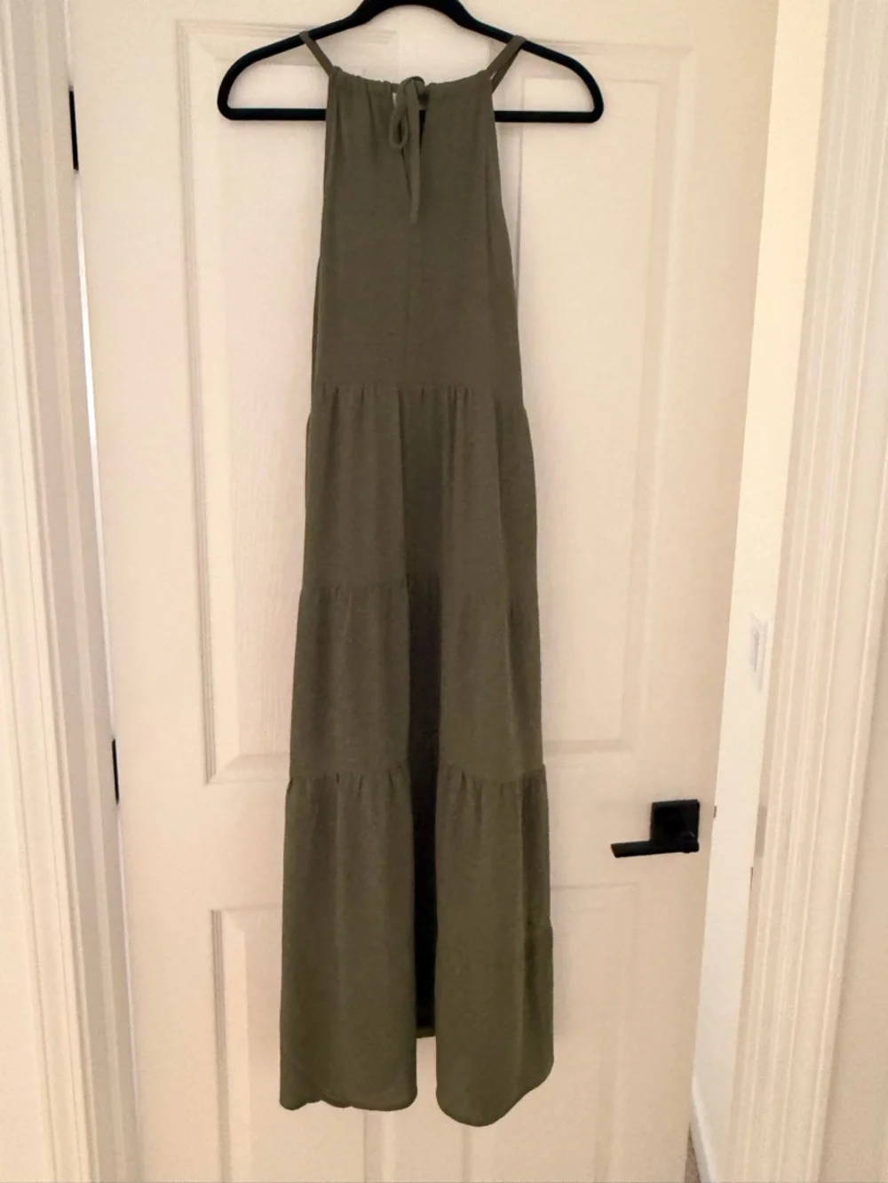 MSK Olive Green Tiered Maxi Dress - Picture 6 of 7